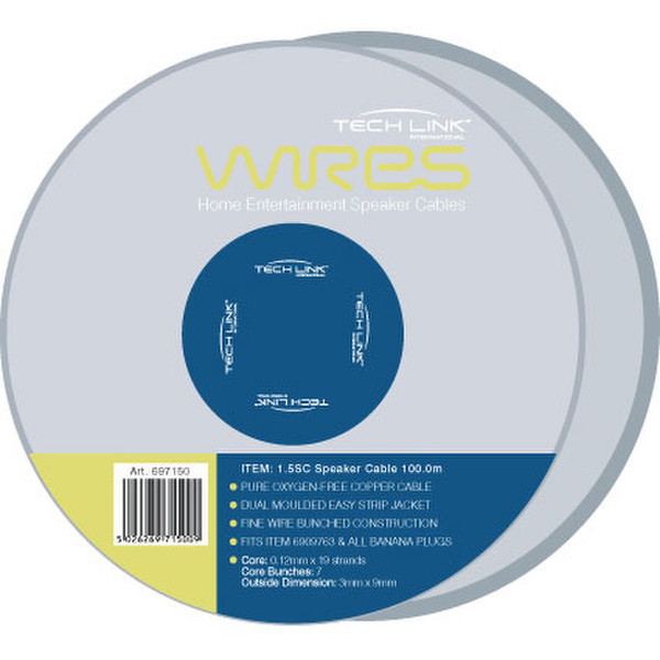 Techlink 100m Speaker Cable 100m