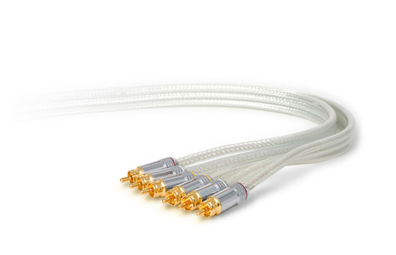 Techlink 700040 1.5m 3 x RCA 3 x RCA White composite video cable
