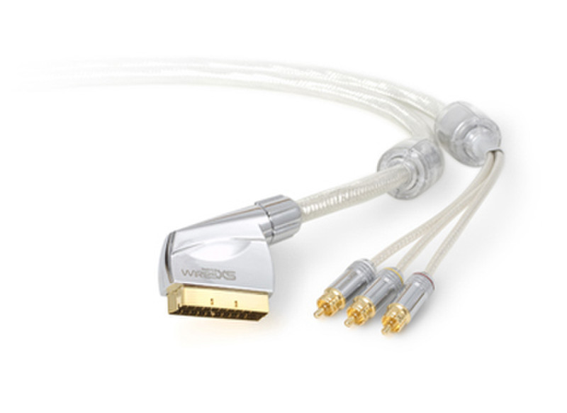 Techlink WiresXS, 3 x RCA - SCART, 1.5 m 1.5м 3 x RCA SCART (21-pin) Cеребряный