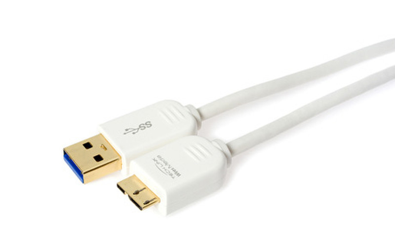 Techlink WiresMEDIA, USB 3.0 A - USB 3.0 Micro 2m USB A Micro-USB A White