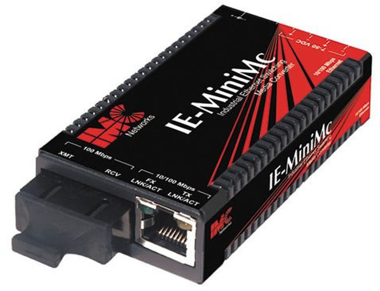 IMC Networks IE-MiniMc, TP-TX/FX-SM1310/PLUS-SC 100Mbit/s 1310nm Single-mode Black network media converter