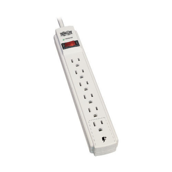 Tripp Lite Protect It! 6-Outlet Surge Protector, 15-ft. Cord, 790 Joules - Accommodates 1 Transformer