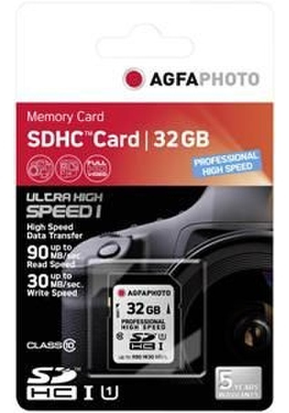 AgfaPhoto 32GB SDHC UHS 1 32ГБ SDHC Class 10 карта памяти