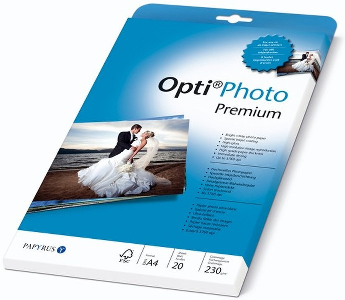Papyrus Opti Photo Premium A4 Hoch-Glanz Weiß Fotopapier
