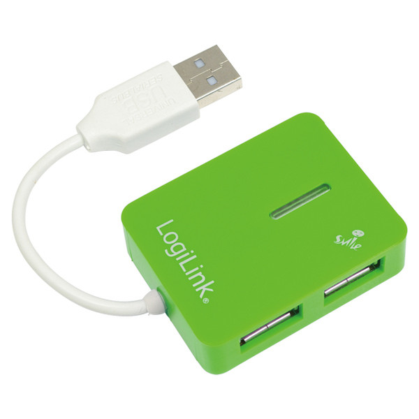 LogiLink USB 2.0 4-Port Hub 480Mbit/s Green