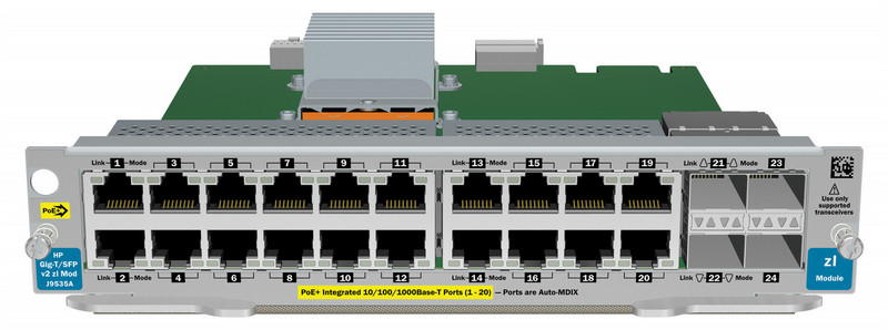 Hewlett Packard Enterprise 20-port GT PoE+/4-port SFP v2 zl