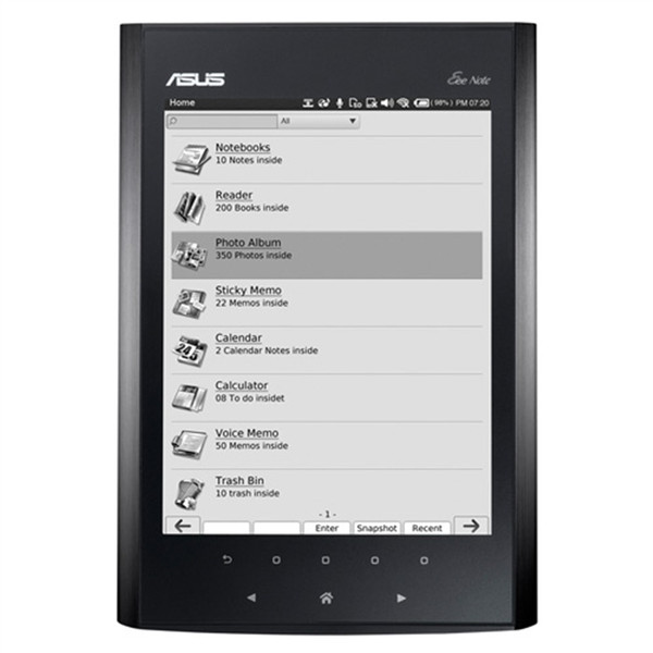 ASUS Eee Note EA800 8" Touchscreen 4GB Wi-Fi Black e-book reader