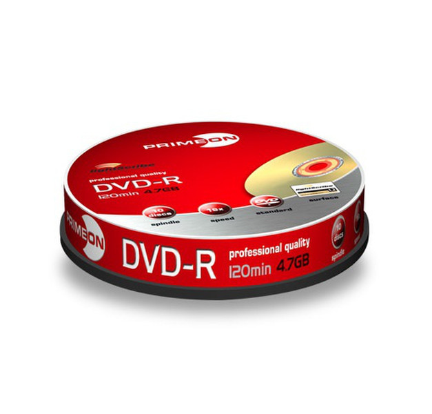 Primeon DVD-R 16X 120min/4.7GB, 10x 4.7GB DVD-R 10Stück(e)