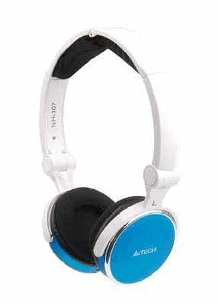 A4Tech L-600 Binaural Kopfband Blau, Weiß Headset