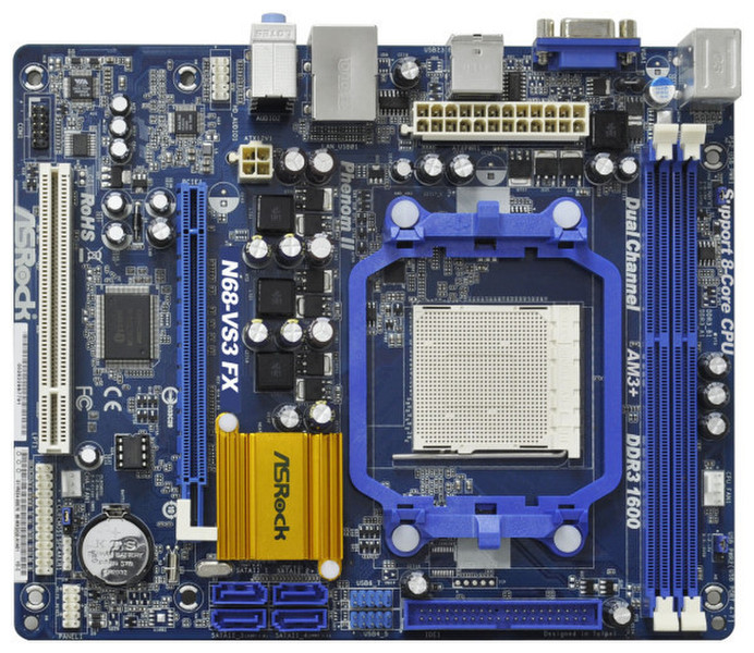 Asrock N68-VS3 FX NVIDIA nForce 630a Socket AM3+ Микро ATX материнская плата