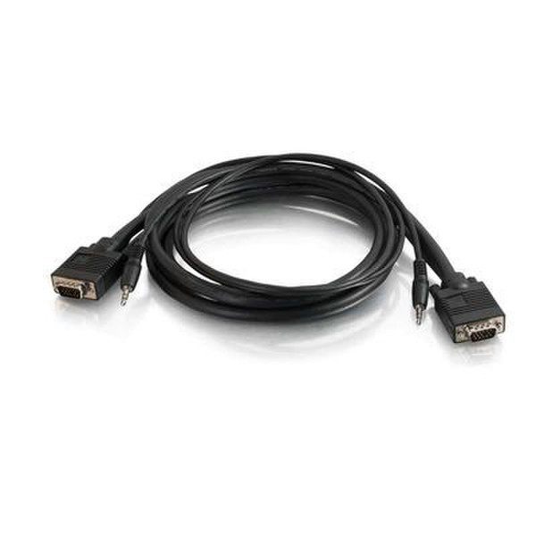 C2G 100ft HD-15 UXGA/3.5mm 30m Schwarz Tastatur/Video/Maus (KVM)-Kabel