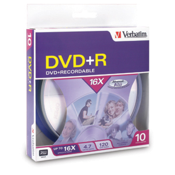 Verbatim 16x DVD+R 4.7ГБ DVD+R 10шт