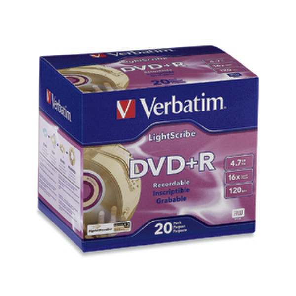 Verbatim LightScribe 4.7GB DVD+R Media 4.7GB DVD+R 20pc(s)