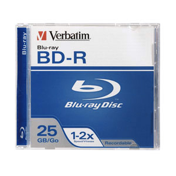 Verbatim BD-R 25GB 2X Branded 1pk Jewel Case 25GB