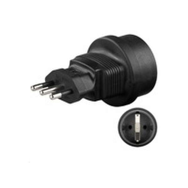 Microconnect PETRAVEL2 Type L (IT) Type F (Schuko) Black power plug adapter