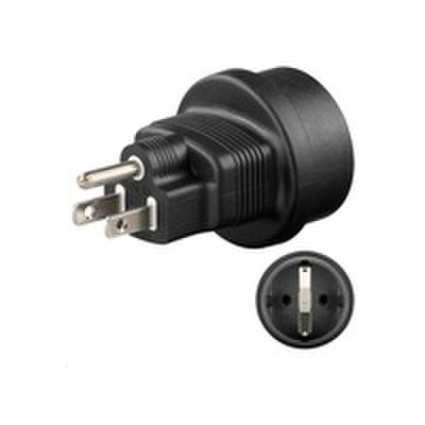Microconnect PETRAVEL3 Type F (Schuko) Black power plug adapter
