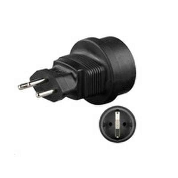 Microconnect PETRAVEL5 Type J (CH) Type F (Schuko) Black power plug adapter