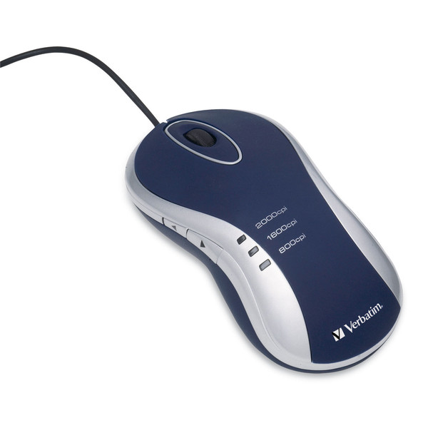 Verbatim Laser Desktop Mouse - Blue USB Laser 2000DPI Blau Maus