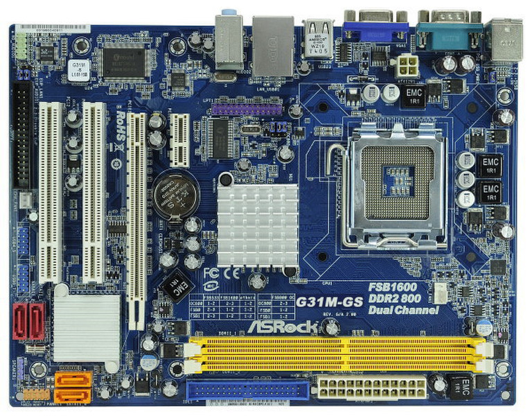 Asrock G31M-GS R2.0 Intel G31 Socket T (LGA 775) Микро ATX материнская плата