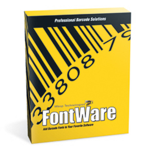 Wasp FontWare Pro+ Add-ins for Word, Excel, Access, Crystal Reports, 1 User Barcode-Software