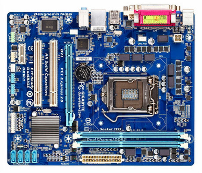 Gigabyte GA-H61M-S2PV Intel H61 Socket H2 (LGA 1155) Micro ATX Motherboard
