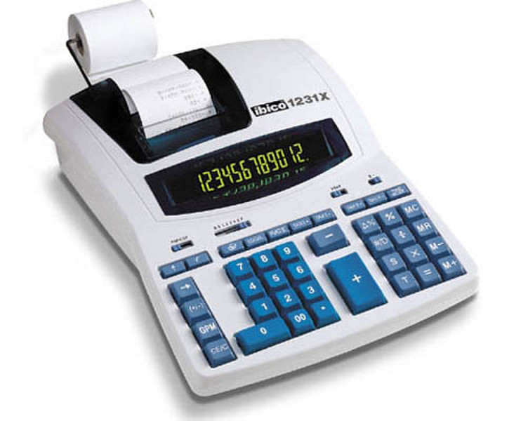 Ibico Calculator 1231X Desktop Printing calculator Blue,White