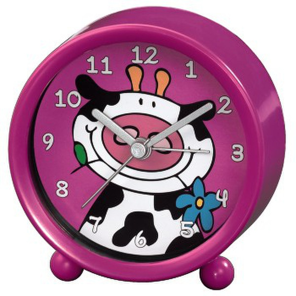 Hama Cow Mechanical table clock round Pink