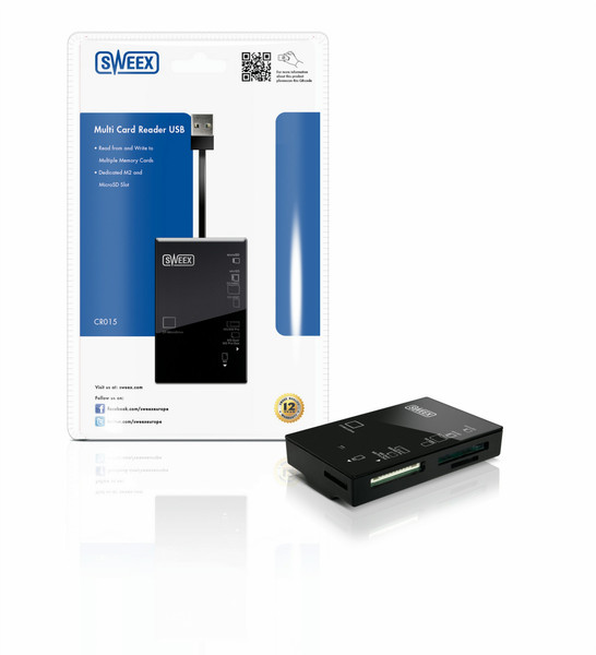 Sweex CR015 USB 2.0 Черный устройство для чтения карт флэш-памяти