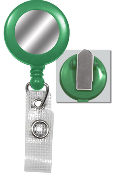 Brady People Round Badge Reel with Silver Sticker, Reinforced Vinyl Strap & Spring Clip Vinyl 100Stück(e)