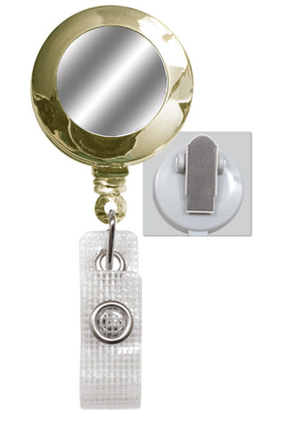 Brady People Round Badge Reel with Silver Sticker, Reinforced Vinyl Strap & Spring Clip Vinyl 100Stück(e)