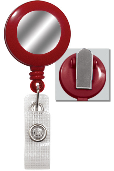 Brady People Round Badge Reel with Silver Sticker, Reinforced Vinyl Strap & Spring Clip Vinyl 100Stück(e)