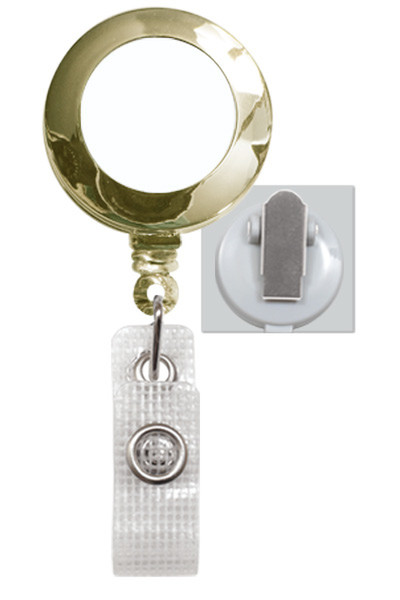 Brady People Round Badge Reel with White Sticker, Reinforced Vinyl Strap & Spring Clip Vinyl 100Stück(e)