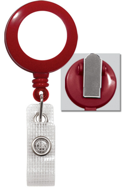 Brady People Round Badge Reel with White Sticker, Reinforced Vinyl Strap & Spring Clip Vinyl 100Stück(e)