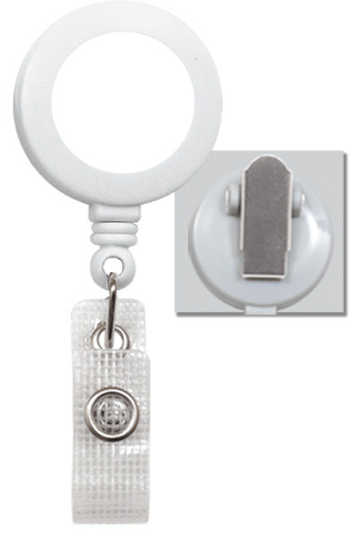 Brady People Round Badge Reel with White Sticker, Reinforced Vinyl Strap & Spring Clip Vinyl 100Stück(e)