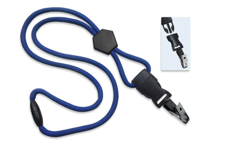 Brady People 1/4" Round Lanyard with Breakaway, Diamond Slider & Detachable Bulldog Clip