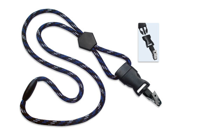 Brady People 1/4" Round Lanyard with Breakaway, Diamond Slider & Detachable Bulldog Clip