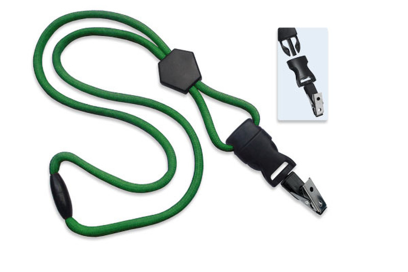 Brady People 1/4" Round Lanyard with Breakaway, Diamond Slider & Detachable Bulldog Clip