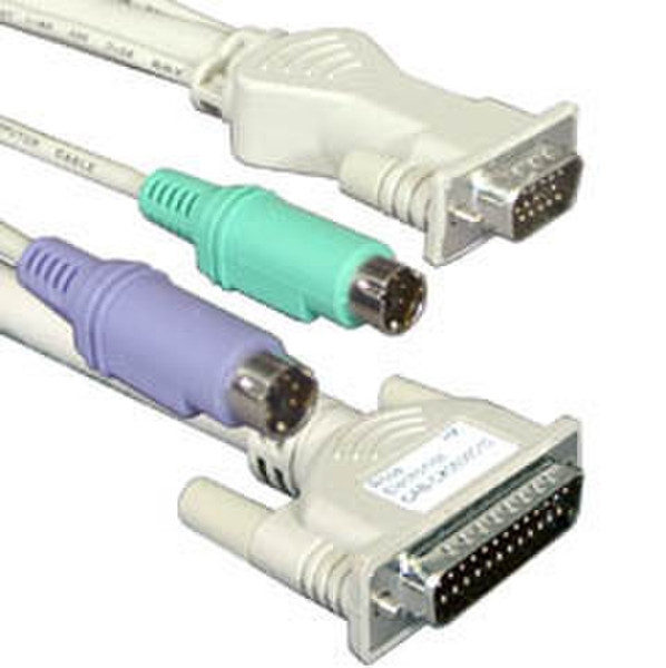 Rose CAB-C1VMM050 15m Green,Violet,White KVM cable