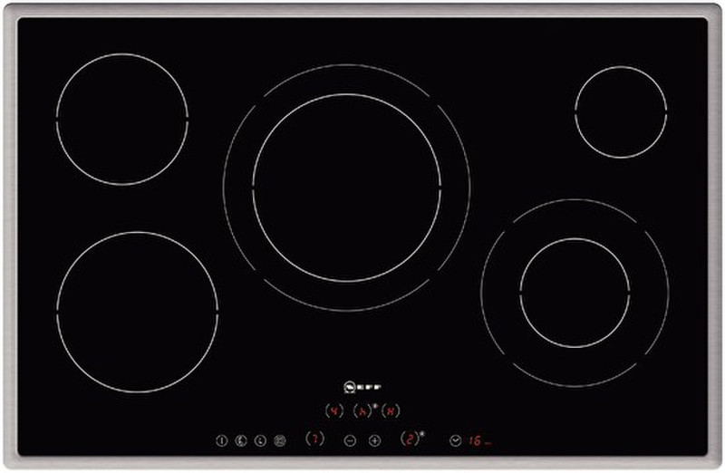 Neff T13D85N0 Eingebaut Ceramic hob Schwarz, Edelstahl Kochfeld