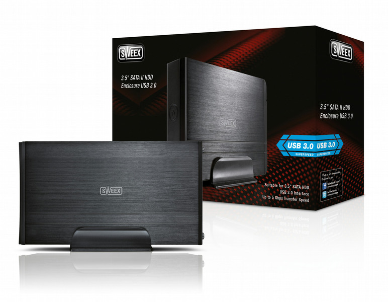 Sweex ST070 3.5" Black storage enclosure