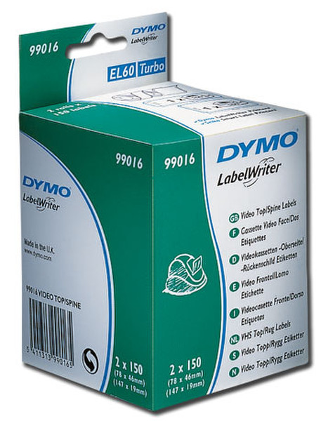 DYMO Label VHS 46x78/19x147 (2) selbstklebendes Etikett