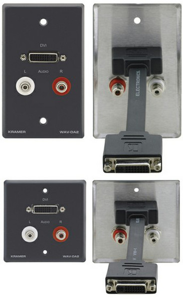 Kramer Electronics WAV-DA2 Серый розеточная коробка