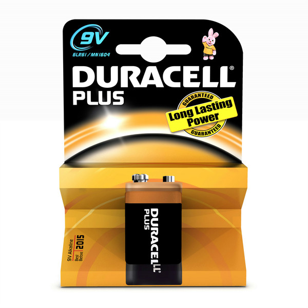 Duracell 9V Plus Щелочной 9В батарейки