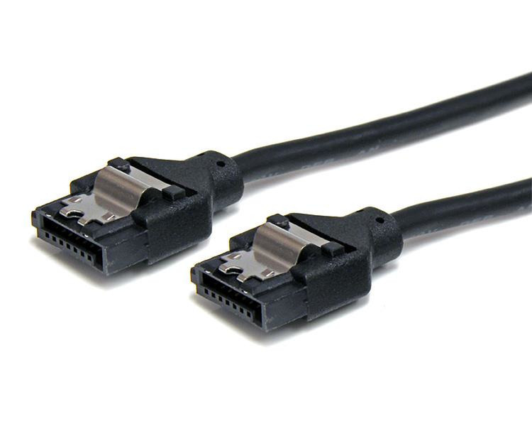 StarTech.com 15cm SATA Kabel mit Lasche - Serial-ATA Kabel rund - Rot