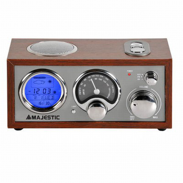 New Majestic WR-170 AX Uhr Analog Braun Radio