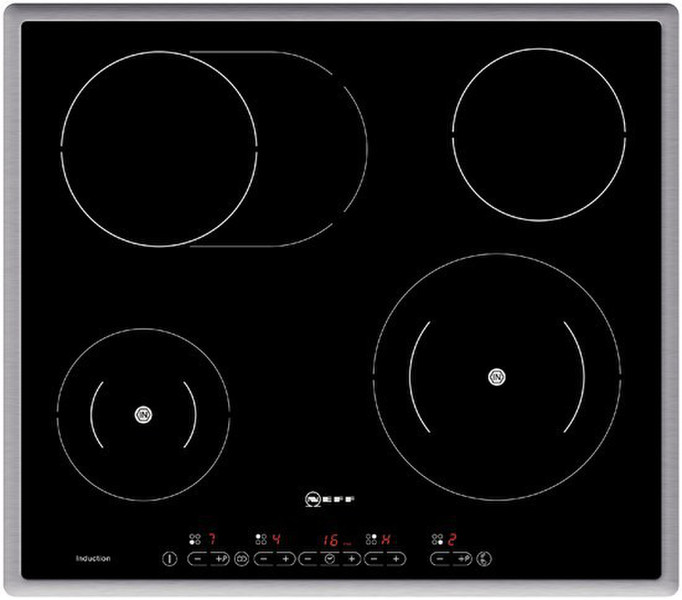 Neff T43R20N1 Встроенный Induction hob Черный, Нержавеющая сталь плита