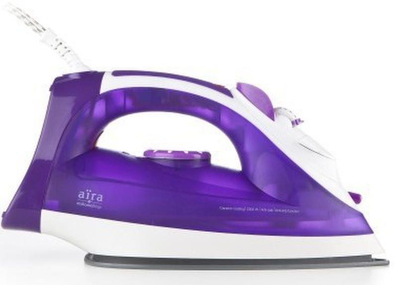 NGS Aira Dry & Steam iron Ceramic soleplate 2200W Violet,White