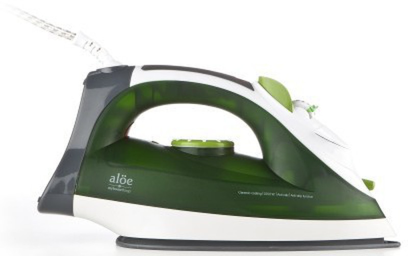 NGS Aloe Dry & Steam iron Ceramic soleplate 2200W Grün, Weiß