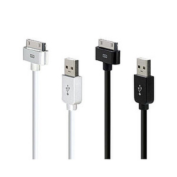 Konnet KN-8251 1м USB-A USB 2.0 Черный, Белый дата-кабель мобильных телефонов