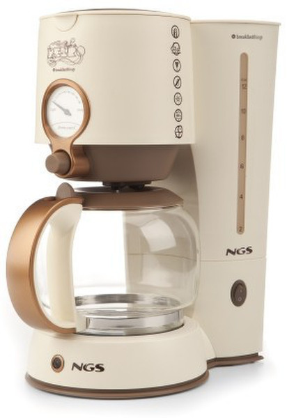NGS Retro Coffee Maker Капельная кофеварка 12чашек Коричневый, Белый